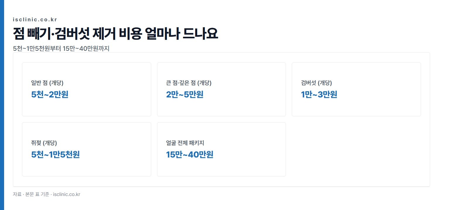 점 빼기·검버섯 제거 비용 얼마나 드나요 금액 비교. 쥐젖 (개당) 5천~1만5천원부터 얼굴 전체 패키지 15만~40만원까지